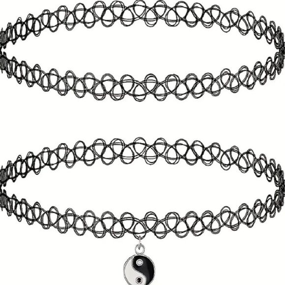 2pcs Tai Chi Ying Tang Pendant Collars Elastic Choker Necklaces For Women - Picture 1 of 2